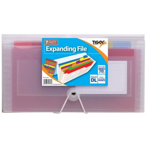 Tiger Rainbow Expanding File Polypropylene DL 7 Part Clear (42778TG)