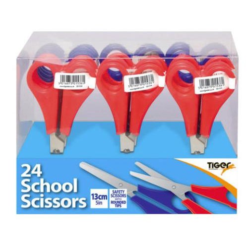 ValueX School Scissors 130mm Assorted Colours (Pack 24) (42855TG)