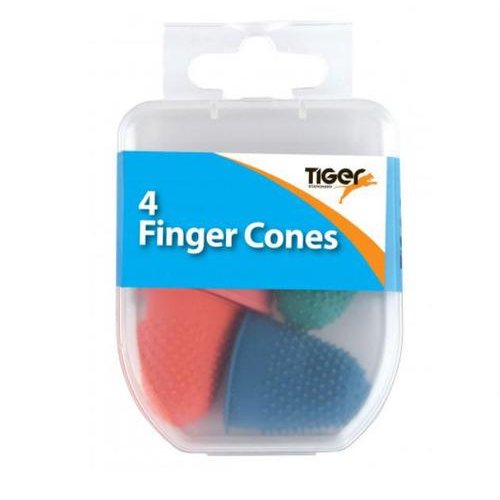 ValueX Finger Thimblet Cones Assorted Colours and Sizes (Pack 4) 301596 (42862TG)