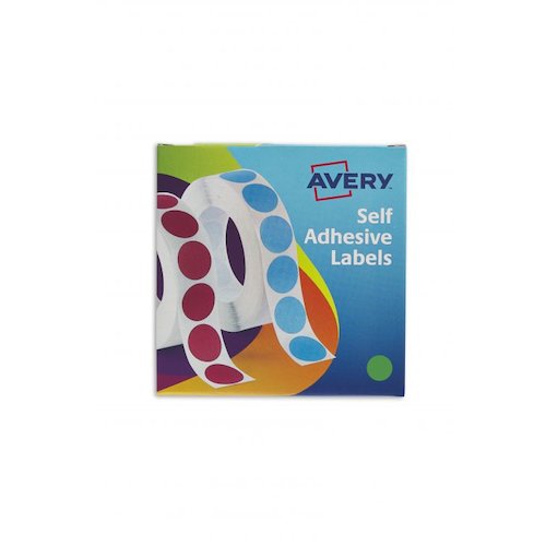 Avery Labels in Dispenser on Roll Round Diam.19mm Green (43187AV)