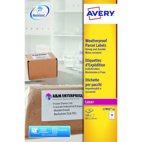 Avery Laser Weatherproof Parcel Label (44650AV)