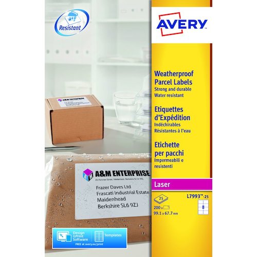Avery Laser Weatherproof Parcel Label (44657AV)
