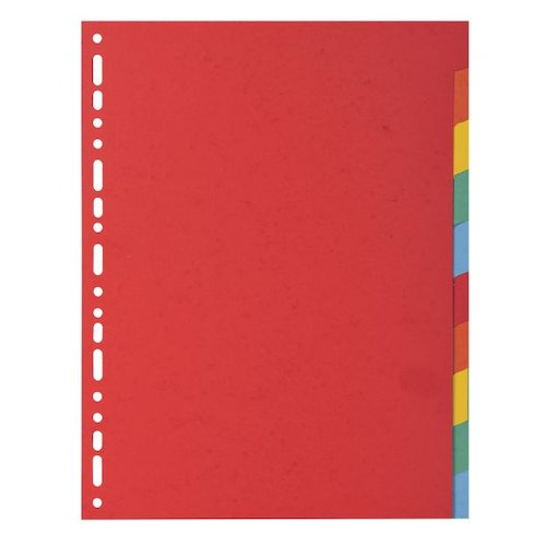 Exacompta Forever Recycled Divider 10 Part A4 220gsm Card Vivid Assorted Colours (46950EX)