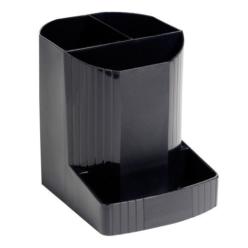 Exacompta ECOBlack Mini Octo Recycled Pen Pot 3 Compartments (47195EX)