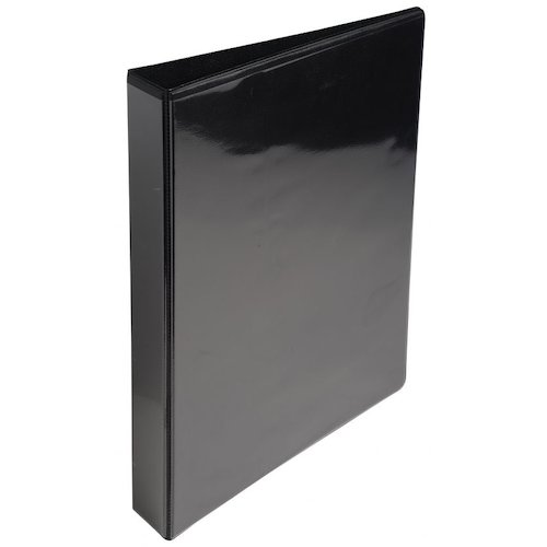 ValueX Presentation Ring Binder PVC 2 D Ring A4 25mm Rings Black (Pack 10) (47419EX)