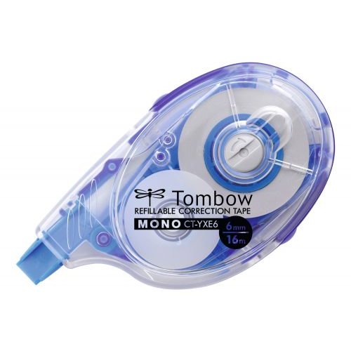 Tombow MONO YXE6 Refillable Correction Tape Roller 6mmx16m White (48588TW)