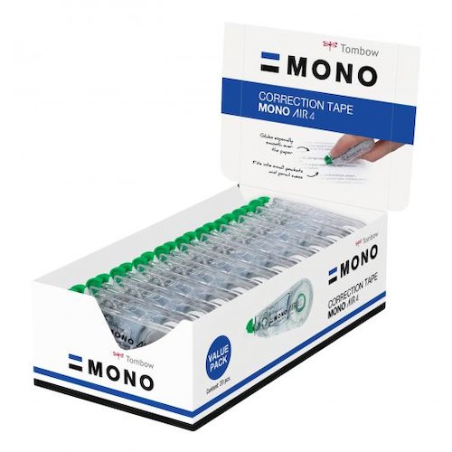 Tombow MONO Air Correction Tape Roller 4.2mmx10m White (Pack 15 Plus 5) (48616TW)