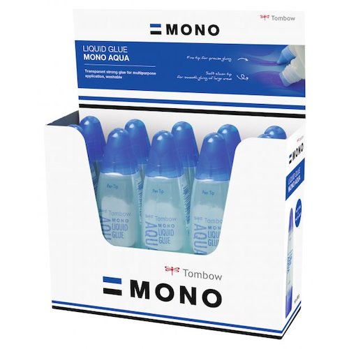 Tombow MONO Aqua Liquid Glue With Two Tips Transparent (Pack 10) (48637TW)