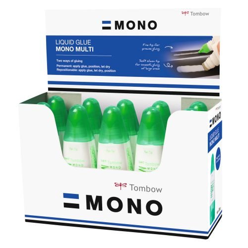 Tombow MONO Multi Liquid Glue With Two Tips White (Pack 10) (48644TW)