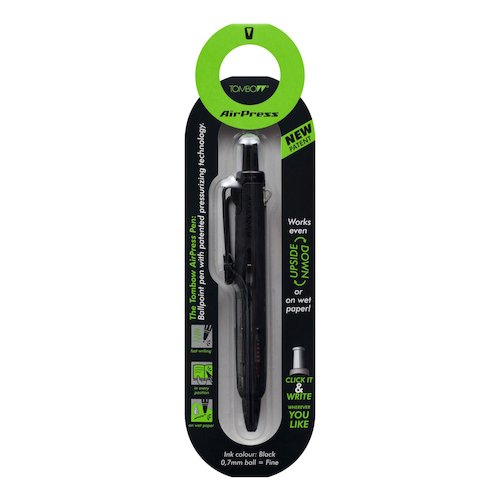 Tombow AirPress Retractable Ballpoint Pen 0.7mm Tip Black Barrel Black Ink (48665TW)