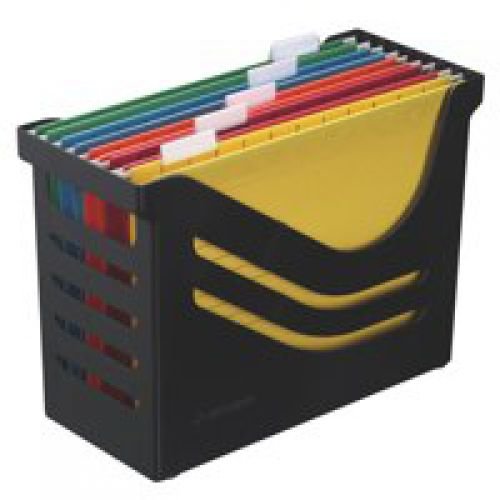 Jalema Resolution File Box with 5 Suspension Files A4 Black/Red (50793PL)