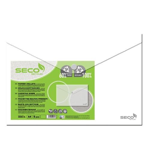 SSeco Wallet Popper Seal Heavy duty Polypropylene Oxo biodegradable A4 Clear (50807SS)