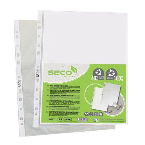 SSeco Pocket Polypropylene Oxo biodegradable Top opening 50 Micron A4 Glass Clear (50828SS)