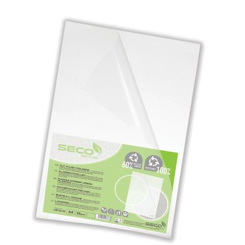 Seco Cut Flush Folder Polypropylene A4 180 Mircon Clear (Pack 25) (50842SS)