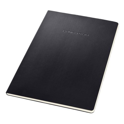 Sigel CONCEPTUM A4 Casebound Hard Cover Notepad 4 Hole Punched Ruled 120 Detachable Pages Black CO801 (54951SG)