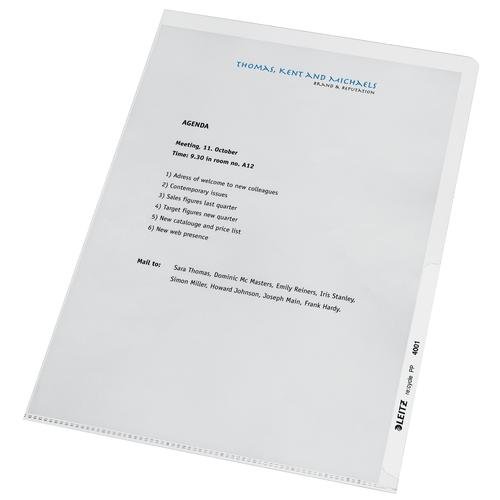 Leitz Recycled Folder A4 140 Micron (Pack of 100) 40011003 (55570AC)
