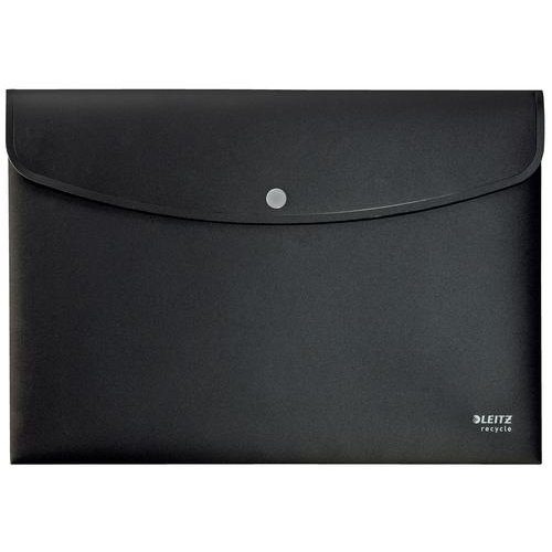 Leitz Recycled Document Wallet A4 Black (Pack of 10) 46780095 (55619AC)