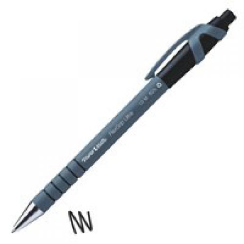 Paper Mate Flexgrip Retractable Ultra Ball Pen Medium 1.0mm Tip 0.7mm Line Black (56197NR)