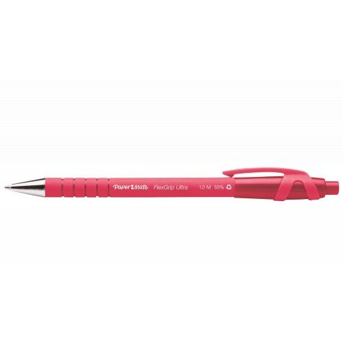 Paper Mate Flexgrip Retractable Ultra Ball Pen Medium 1.0mm Tip 0.7mm Line Red (56204NR)
