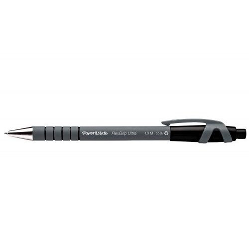 Paper Mate Flexgrip Ultra Retractable Ballpoint Pen 1.0mm Tip 0.5mm Line Black (Pack 36) (56239NR)