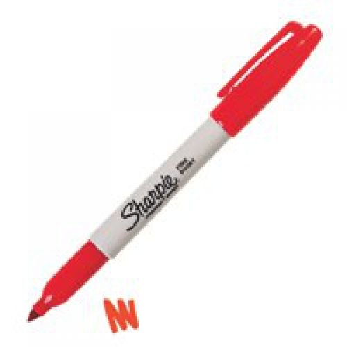 Sharpie Permanent Marker Fine Tip 0.9mm Line Red (Pack 12) (56330NR)