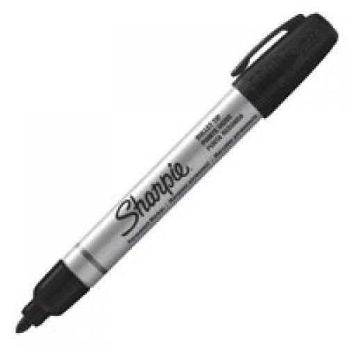 Sharpie Pro Metal Barrel Permanent Marker Bullet Tip 1.0mm Line Black (Pack 12) (56393NR)