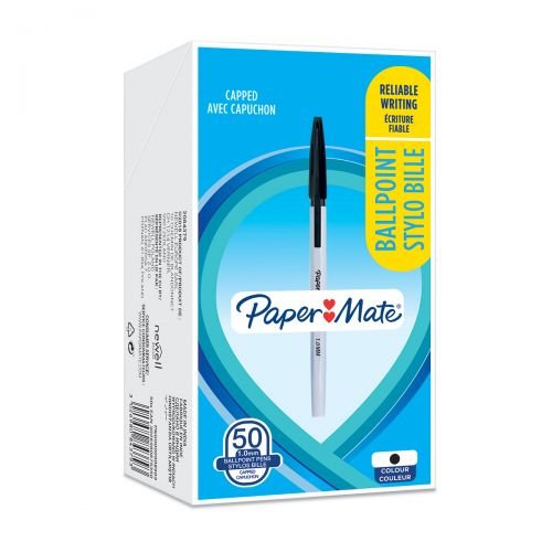 Paper Mate Ball Point Pen 1.0mm Capped Black (57030NR)