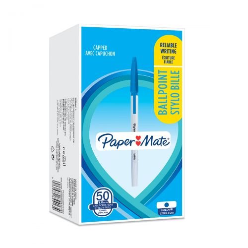 Paper Mate Ball Point Pen 1.0mm Capped Blue (57037NR)