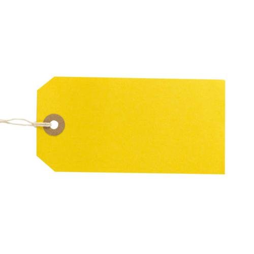ValueX Reinforced Coloured Strung Tag 120x60mm Yellow (Pack 1000) T257824 (57824CT)
