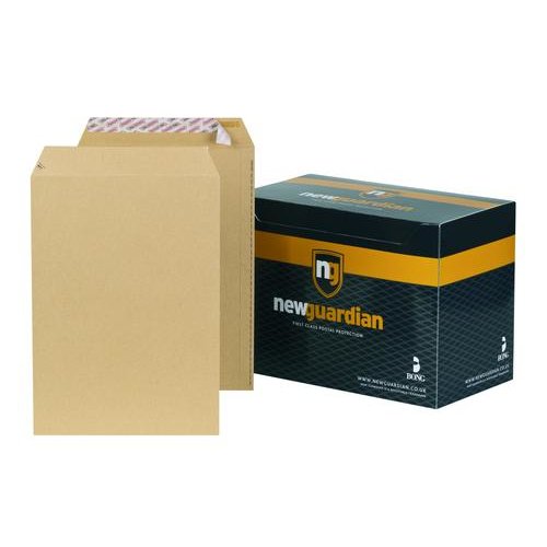 New Guardian Pocket Envelope C4 Peel and Seal Plain Power Tac Easy Open 130gsm Manilla (Pack 250) (58731BG)