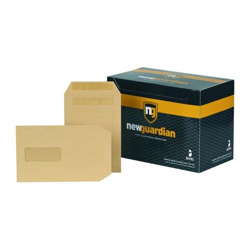 New Guardian Pocket Envelope C5 Self Seal Window 130gsm Manilla (Pack 250) (58850BG)