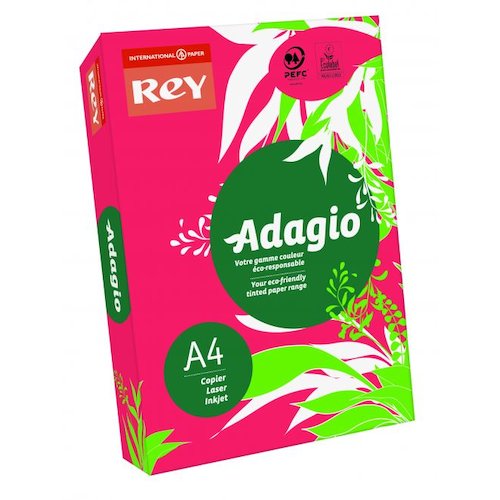Rey Adagio Paper A4 80gsm Deep Red (Ream 500) RYADA080X429 (60635PC)