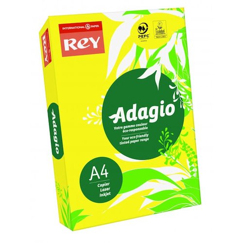 Rey Adagio Paper A4 80gsm Deep Yellow (Ream 500) ADAGI080X692 (60642PC)
