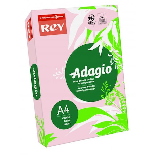 Rey Adagio Card A4 160gsm Pink (Ream 250) ADAGI160X463 (60684PC)