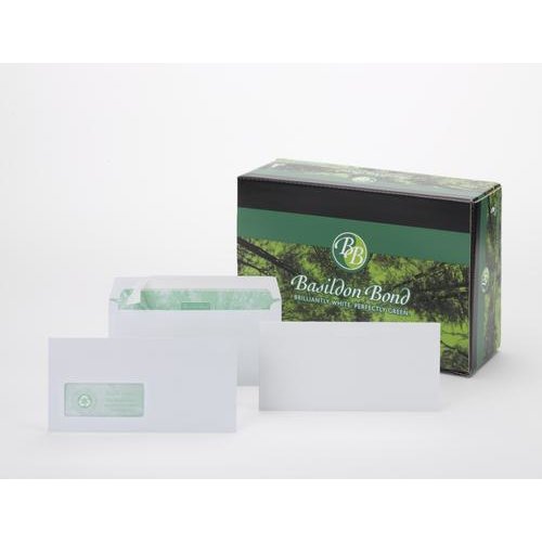 Basildon Bond Envelopes Recycled Wallet Peel & Seal 120gsm DL White (61328BG)