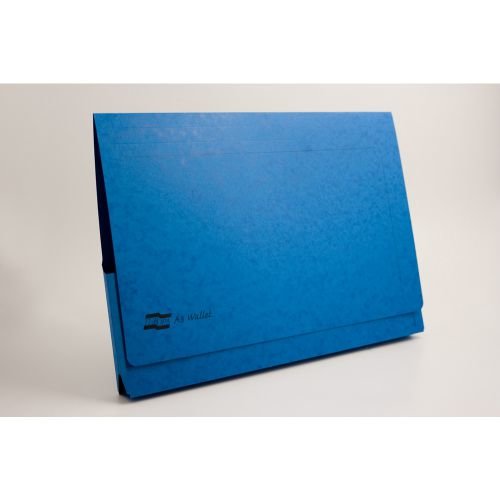 Europa Document Wallet Manilla A3 Full Flap 265gsm Blue (Pack 25) (65454EX)