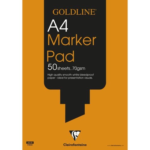 Clairefontaine Goldline A4 Marker Pad 70gsm 50 Sheets White Paper GPB1A4Z (65580EX)
