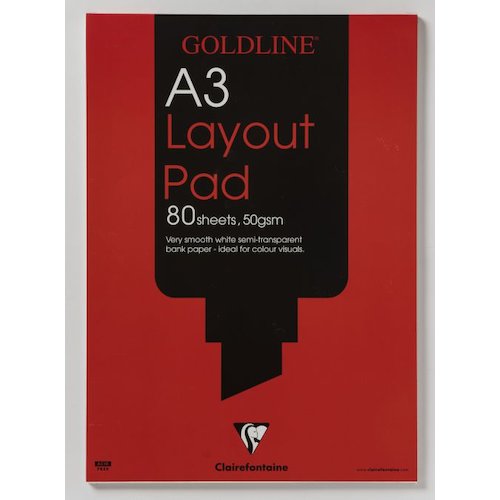 Goldline A3 Layout Pad Bank Paper 50gsm 80 Sheets White Paper GPL1A3Z (65657EX)