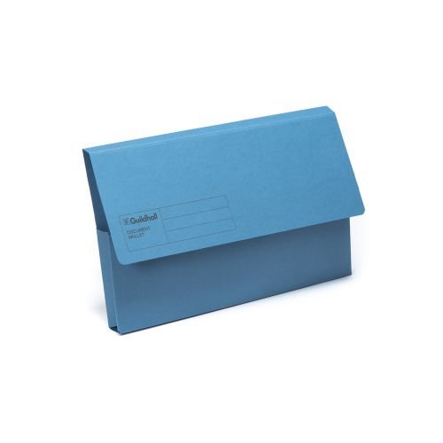 Guildhall Blue Angel Document Wallet Manilla Foolscap Half Flap 285gsm Blue (Pack 50) (65951EX)