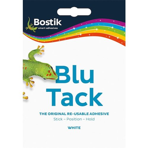 Bostik Blu Tack Mastic Adhesive Non toxic White (Pack 12) (65997BK)