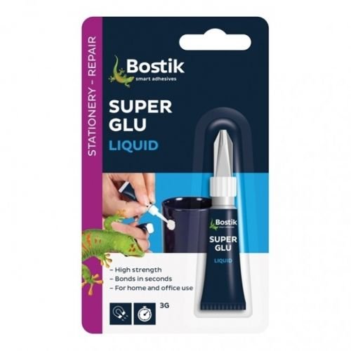Bostik 3g Glu and Fix Super Glue Liquid Tube Safety Cap Clear (Pack 12) (66039BK)