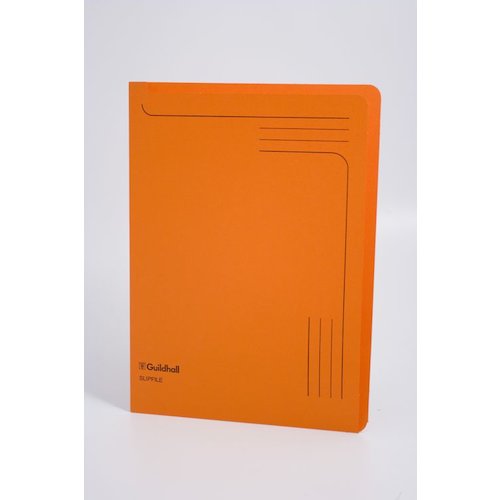 Guildhall Slipfile Manilla A4 Open 2 Sides 230gsm Orange (Pack 50) (66469EX)