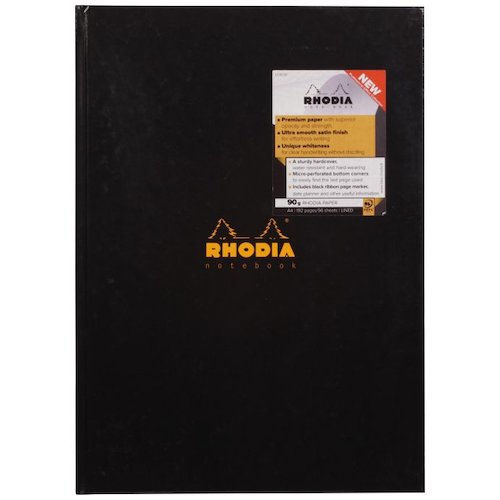 Rhodia A4 Casebound Hard Cover Notebook Ruled 192 Pages (Pack 3) 119230C (66686EX)