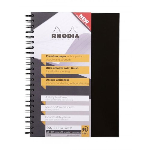 Rhodia A4 Wirebound Hard Cover Notebook Ruled 160 Pages (Pack 3) 119232C (66707EX)