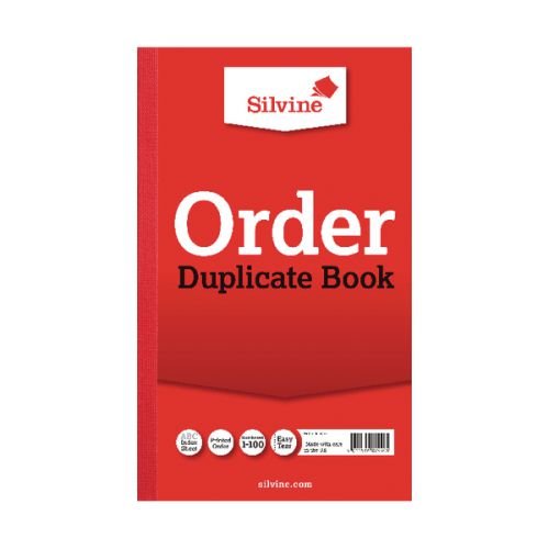 Silvine 210x127mm Duplicate Order Book Carbon Ruled 1 100 Taped Cloth Binding 100 Sets (Pack 6) (66725SC)