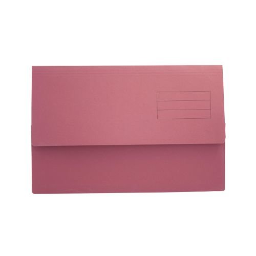 Exacompta Document Wallet Manilla Foolscap Half Flap 250gsm Red (Pack 50) (66805EX)