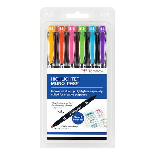 Tombow Mono Edge Highlighter Pen Chisel and Bullet Tip (67096TW)