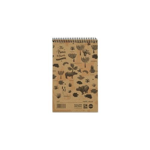 Save The Rhino Recycled Spiral Headbound Notebook 200x127mm (Pack 10) SRN8 (VC41647)