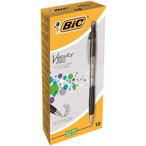 Bic Velocity Pro Mechanical Pencil Rubber grip Retractable with HB 0.7mm Lead (68380BC)