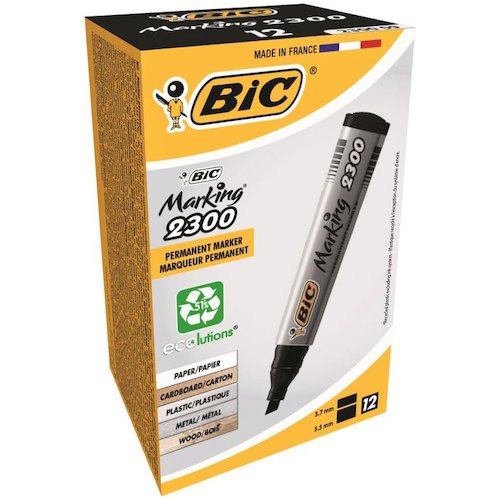 Bic Marking 2300 Permanent Marker Chisel Tip (68450BC)
